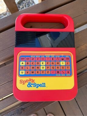 Vintage Speak & Spell Learning Toy - Red & Yellow